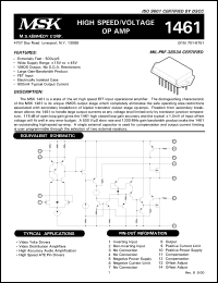 MSK1461 datasheet: High speed/voltage  OP AMP MSK1461