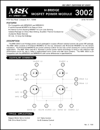 MSK3002 datasheet: H-bridge MOSFET power module MSK3002
