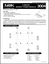 MSK3004 datasheet: H-bridge MOSFET power module MSK3004