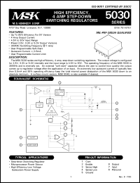 MSK5030-2.5B datasheet: 2.5V, High efficiency, 4 AMP step-down switching regulator MSK5030-2.5B