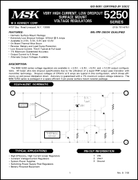 MSK5230-3.3 datasheet: 3.3V, High current, low dropout surface mount voltage regulator MSK5230-3.3