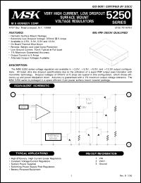 MSK5230-12H datasheet: 12V, High current, low dropout surface mount voltage regulator MSK5230-12H