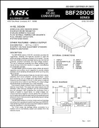 BBF2803SE datasheet: 3.3V, 20W DC-DC converter BBF2803SE
