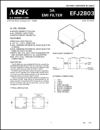 EFJ2803E datasheet: 3A EMI filter EFJ2803E