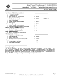 M1T1LT18FE64E datasheet: High speed flow-through 1-Mbit (16Kx64) standard 1T-SRAM memory macro M1T1LT18FE64E