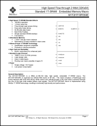 M1T2HT18FE64E datasheet: High speed flow-through 2-Mbit (32Kx64) standard 1T-SRAM memory macro M1T2HT18FE64E