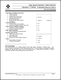 M1T2HT25PZ64 datasheet: High speed pipelined 2-Mbit (32Kx64) standard 1T-SRAM memory macro M1T2HT25PZ64