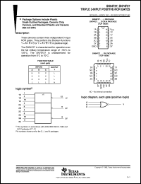 SNJ54F27J datasheet:  TRIPLE 3-INPUT POSITIVE-NOR GATES SNJ54F27J