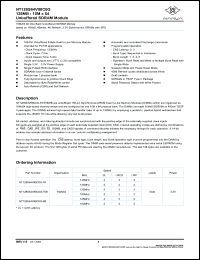 NT128S64V88C0G-7K datasheet: 128Mb unbuffered SDRAM module based on 16Mx8, 4banks, 4K refresh, 3.3V synchronous DRAM with SPD NT128S64V88C0G-7K