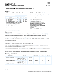 NT512D64S8HA0G-75B datasheet: 256Mb: 64Mx64; unbuffered DDR SDRAM module NT512D64S8HA0G-75B