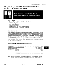 OM183SC datasheet: 7.5A; three terminal, low dropout voltage regulator OM183SC