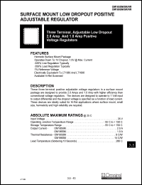 OM185SM datasheet: 2.0A; three terminal, low dropout voltage regulator OM185SM