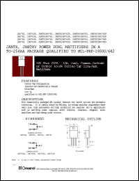 JANTX1N6762 datasheet: 12A center-tap ultra-fast rectifier JANTX1N6762