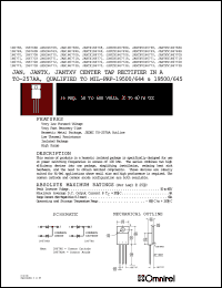 1N6771 datasheet: 16Amp, 50-600V rectifier 1N6771