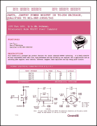 JANTX2N6766 datasheet: N-channel enhancement mode MOSFET power transistor JANTX2N6766