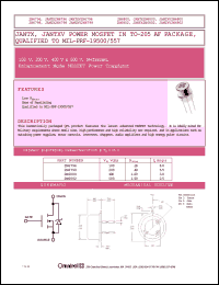 2N6798 datasheet: N-channel enhancement mode MOSFET power transistor 2N6798