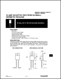 OM4006ST datasheet: 10Amp schottky rectifier OM4006ST