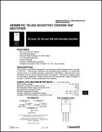 OM4203RA datasheet: 25Amp schottky rectifier OM4203RA