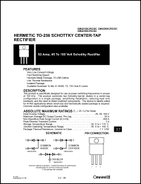 OM4213SC datasheet: 50Amp rating schottky rectifier OM4213SC