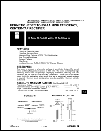 OM5201DT datasheet: 16Amp high efficiency, center-tap rectifier OM5201DT