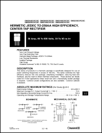 OM5205SC datasheet: 30Amp high efficiency, center-tap rectifier OM5205SC