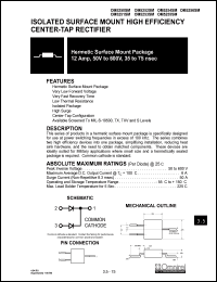 OM5252SM datasheet: 12Amp high efficiency rectifier OM5252SM