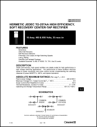 OM5321RT datasheet: 16Amp, high efficiency center-tap rectifier OM5321RT