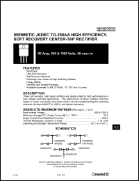 OM5329DC datasheet: 60Amp, high efficiency soft recovery center-tap rectifier OM5329DC