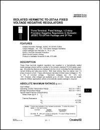 OM7900IH datasheet: 1.0A three terminal, fixed voltage, precision negative regulator OM7900IH