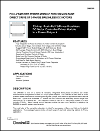 OM9369 datasheet: 25A push-pull 3-phase brushless DC motor controller/driver module OM9369