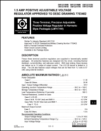 OM1321SMM datasheet: 1.5A three terminal, precision adjustable positive voltage regulator OM1321SMM