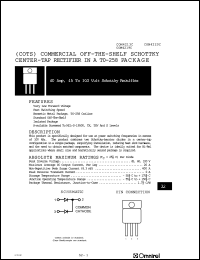 COM4219C datasheet: 60V schottky rectifier COM4219C