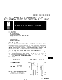 COM5221A datasheet: 50V high efficiency, center-tap rectifier COM5221A