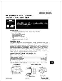 OMA541SK datasheet: 80V monolithic power operation amplifier OMA541SK