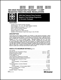 OMR7905SR datasheet: 300K rad tolerant three terminal negative fixed voltage regulator OMR7905SR