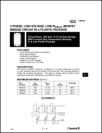 OMS425 datasheet: 250V three terminal bridge with current and temperature sinsing OMS425