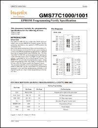 GMS77C1000 datasheet:  EPROM programming/verify specification GMS77C1000