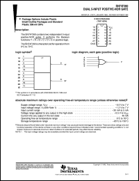 SN74F260D datasheet:  DUAL 5-INPUT POSITIVE-NOR GATES SN74F260D