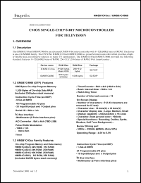 HMS87C4060 datasheet: ROM/RAM size: 60 K/1.536 bytes, 4.5-5.5 V , 4-8 MHz,8-bit single-chip microcontroller HMS87C4060