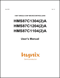 HMS87C1304A datasheet: ROM/RAM size: 4 K/128 bytes, 2-5.5 V , 4-8 MHz,8-bit single-chip microcontroller HMS87C1304A