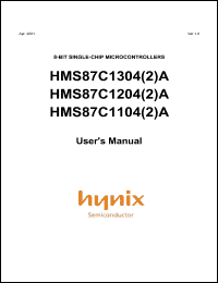 HMS87C1304AD datasheet: ROM/RAM size: 4 K/128 bytes, 2-5.5 V , 4-8 MHz,8-bit single-chip microcontroller HMS87C1304AD