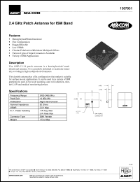 ANP-C-116 datasheet: 2.4GHz, Patch antenna for ISM band ANP-C-116