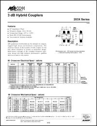 2032-6352-00 datasheet: 2-8 GHz, 3 dB hybrid coupler 2032-6352-00