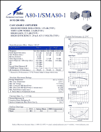 SMA80-1 datasheet: 10 to 200 MHz cascadable amplifier SMA80-1