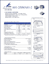 A81-2 datasheet: 10 to 500 MHz cascadable amplifier A81-2