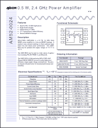 AM52-0024SMB datasheet: 2.4 GHz, 0.5W power amplifier AM52-0024SMB