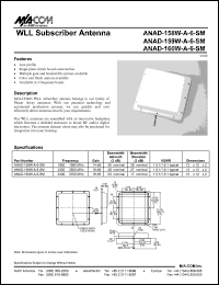 ANAD-159W-A-6-SM datasheet: Frequency 2300-2500 MHz, gain 16dB, WLL subscriber antenna ANAD-159W-A-6-SM