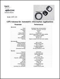 ANPC-185 datasheet: Frequency 1575.42 MHz, GPS antenna for automotive aftermarket application ANPC-185