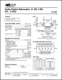 AT-357SMA datasheet: DC-2 GHz, 31 dB , 5-Bit GaAs digital attenuator AT-357SMA