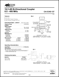 CH-137 datasheet: 0.5-400 MHz,  19.5 dB Bi-directional coupler CH-137